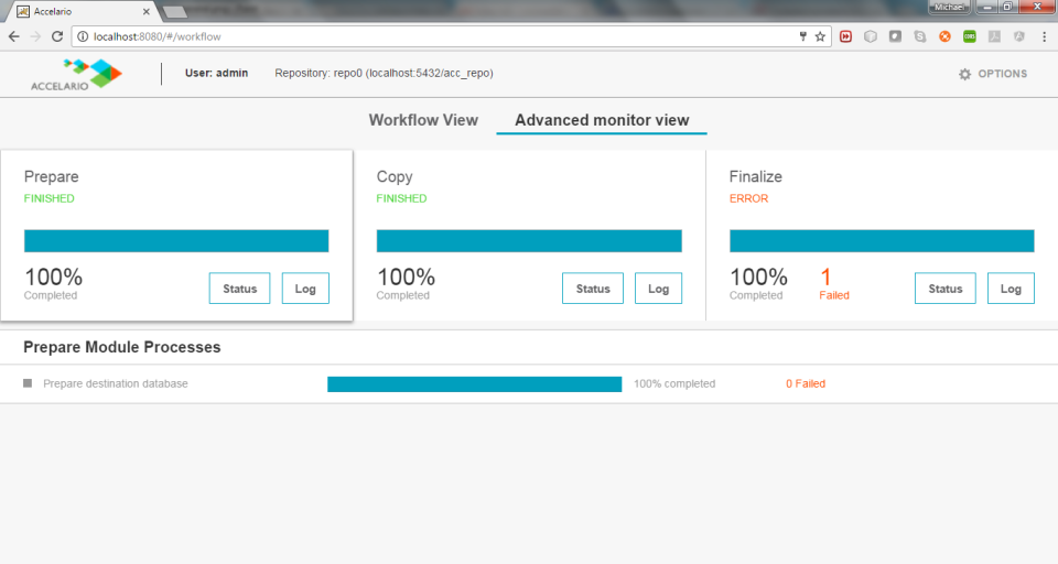 screenshot of Accelario Migration Suite